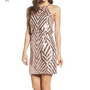NWT Vince Camuto Rose Gold Sequin Party Dress